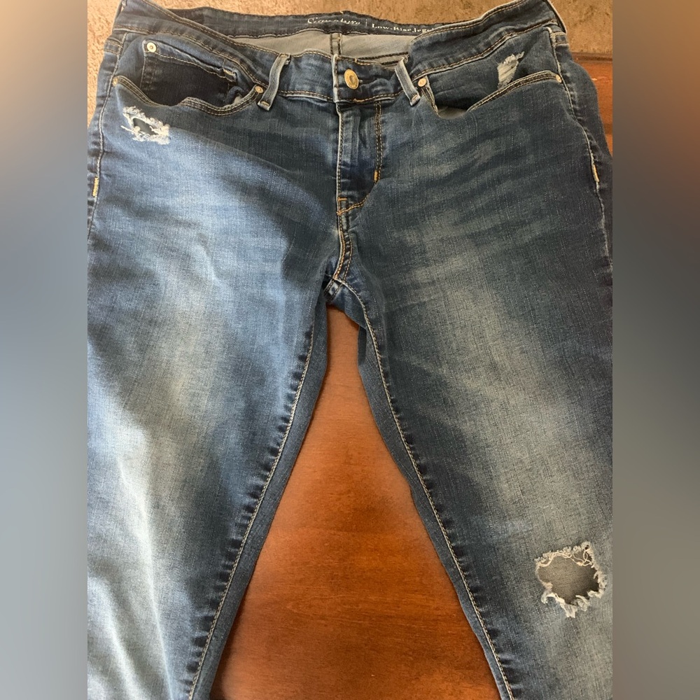 Signature by Levi Strauss Ladies Relaxed Blue Jeans